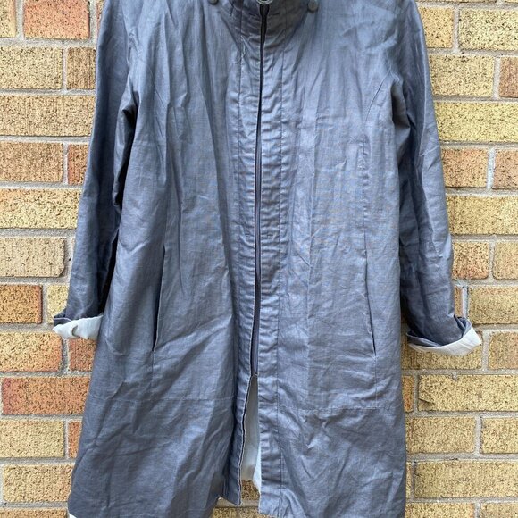 Vintage 1998 Bianca Nygord Linen Shell Designer Jacket Gray - Picture 11 of 14